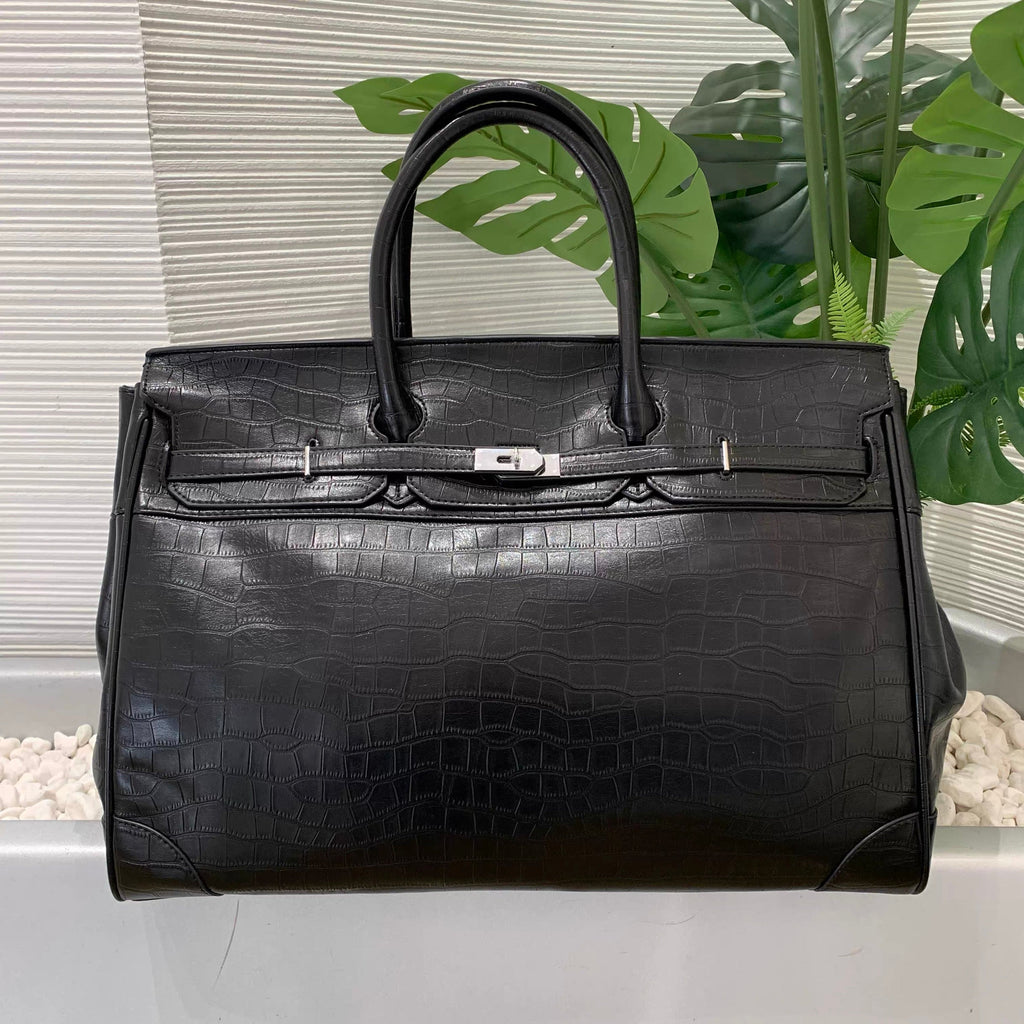 The Ultimate Black Croc Weekender 50