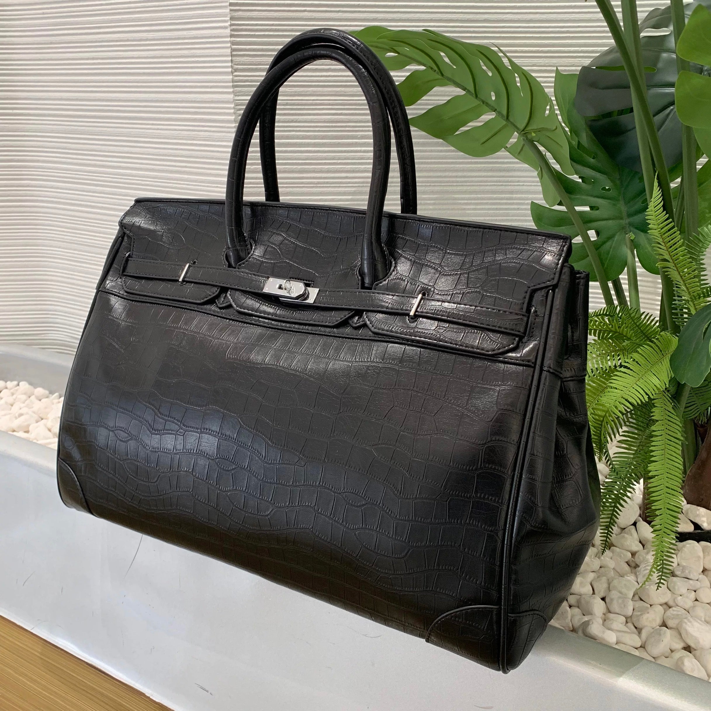 The Ultimate Black Croc Weekender 50