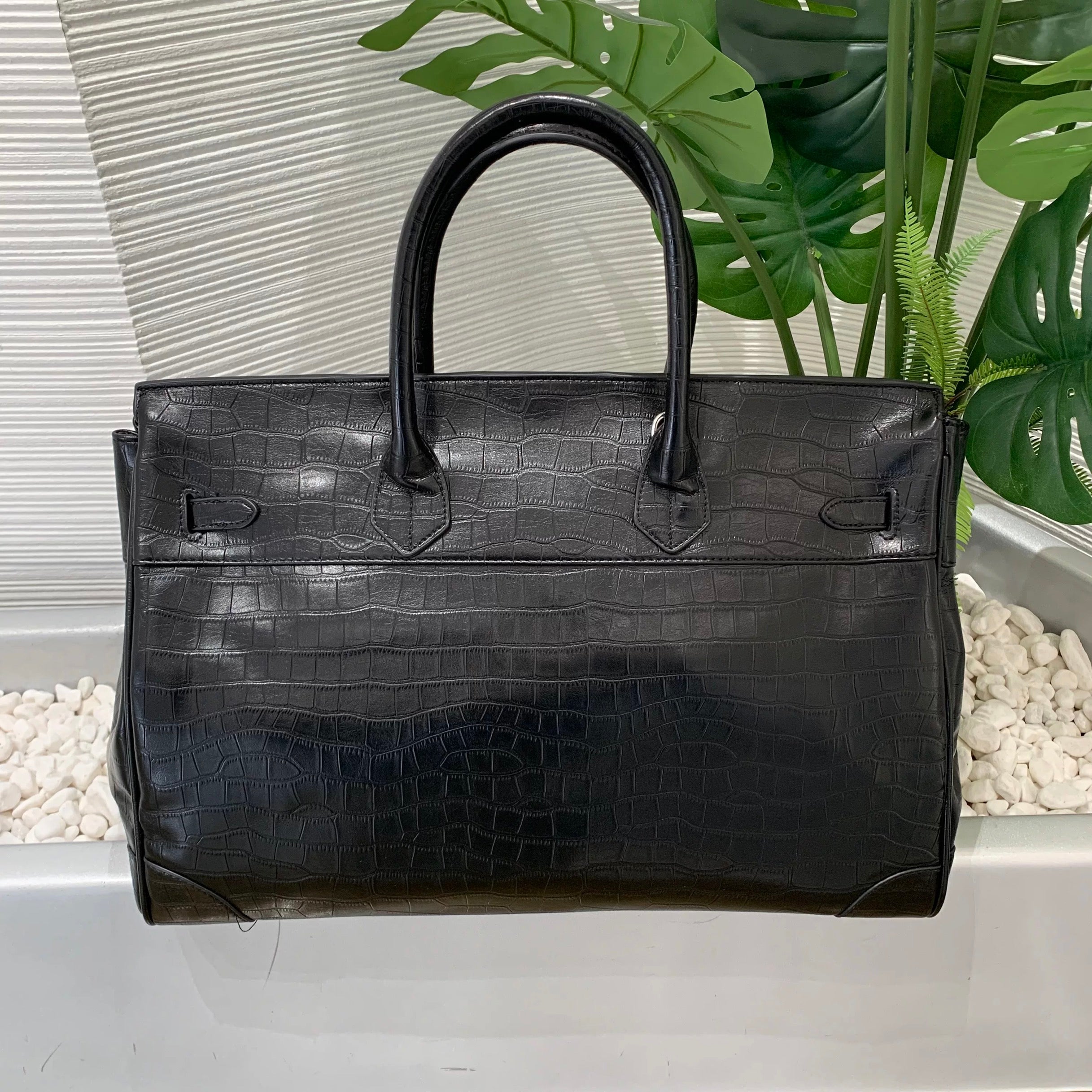 The Ultimate Black Croc Weekender 50