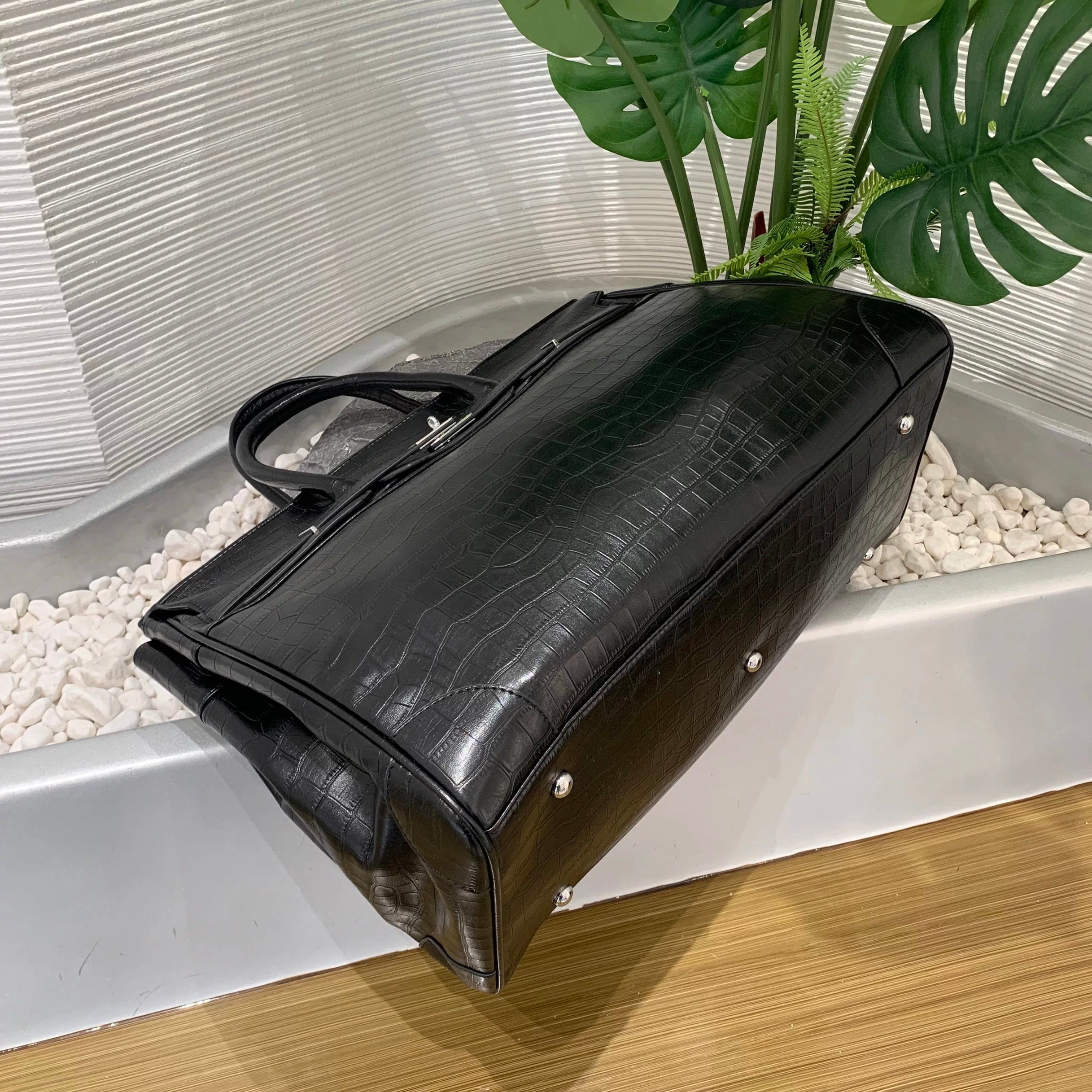 The Ultimate Black Croc Weekender 50