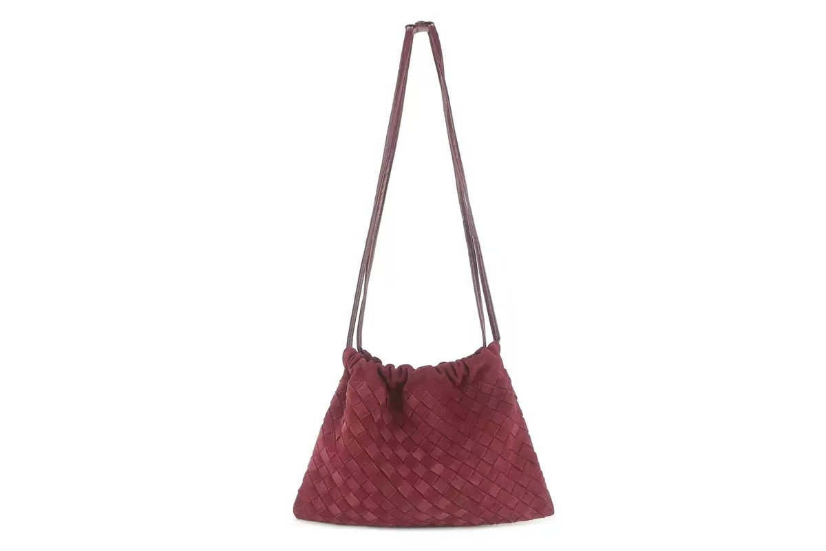 Handwoven Suede Shoulder Bag