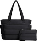 TOPDesign Puffer Tote Bag for Women, Lightweight Puffy Handbag with Compartments, Quilted Shoulder Bag for Work, Travel, Gym|B0DQCS2DTD