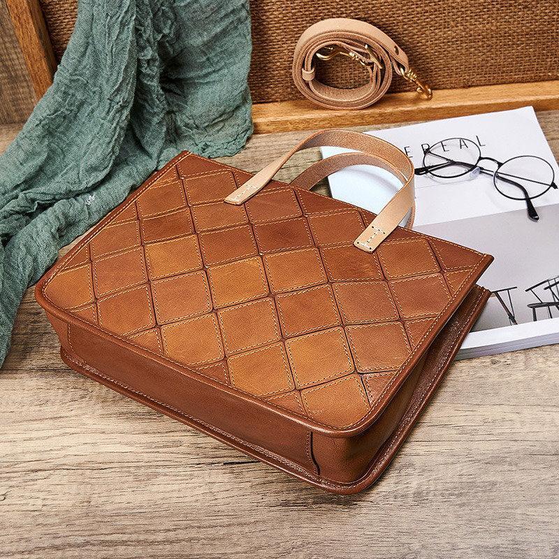 Handcrafted Italian Quilted Leather Tote