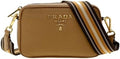 Prada Milano Leather Crossbody Bag, Small, Caramel, 7W x 5H x 2.5D inches|B0DFR4HRBB