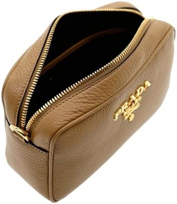 Prada Milano Leather Crossbody Bag, Small, Caramel, 7W x 5H x 2.5D inches|B0DFR4HRBB