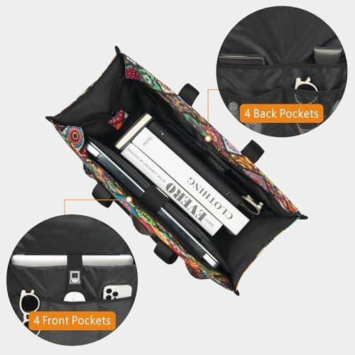 TOPDesign Utility Water Resistant Tote Bag with 22 Pockets, Top Zipper Closure & Thick Bottom Support, for Working Women|B0D3111NMD