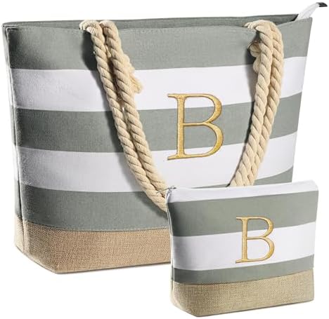 YOOLIFE Beach Bags for Women - Travel Canvas Beach Tote, Pool Waterproof Bag, Travel Essentials, Gifts for Women Birthday|B0C9DKZT94