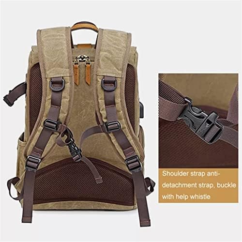 Photography Retro Waterproof Batik Canvas Backpack W Port Fit 15.6inch Laptop Men Camera Bag Carry Case|B0GVT82N41