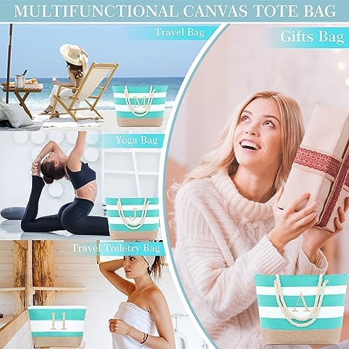 YOOLIFE Beach Bags for Women - Travel Canvas Beach Tote, Pool Waterproof Bag, Travel Essentials, Gifts for Women Birthday|B0C9DKZT94