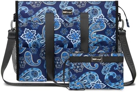 TOPDesign Utility Water Resistant Tote Bag with 22 Pockets, Top Zipper Closure & Thick Bottom Support, for Working Women|B0D3111NMD