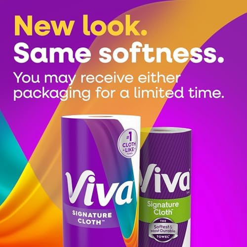 Viva Signature Cloth Paper Towels, Task Size, 2 Family Triple Rolls, 141 Sheets per Roll (Packaging May Vary)|B0G22HTXCG