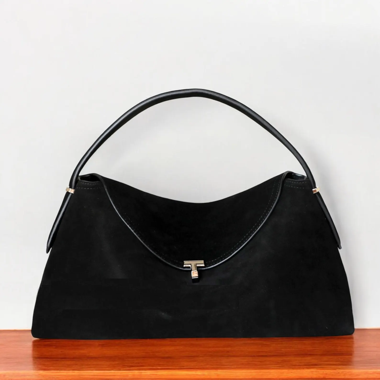 T-Lock Suede shoulder bag