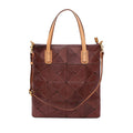 Argyle Patchwork Cowhide Leather Tote