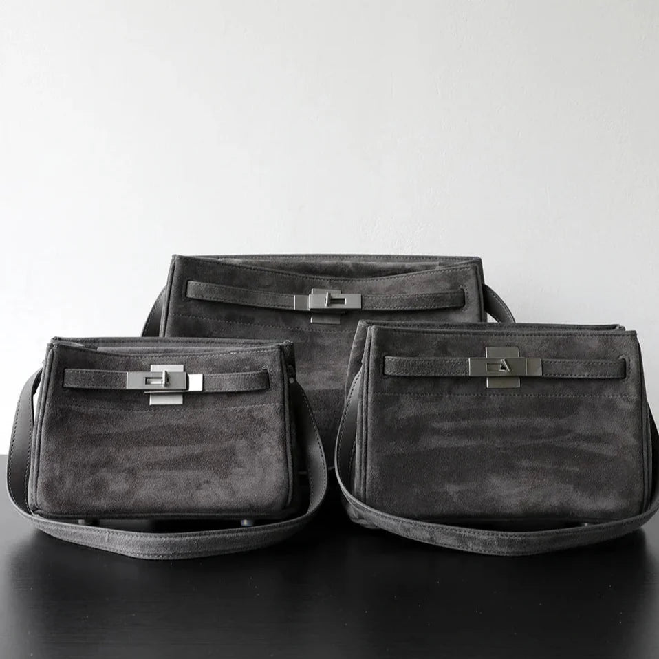 Premium Lambskin Suede Shoulder & Crossbody Bag