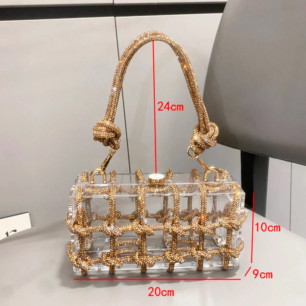 Rhinestone Clear Box Handbag