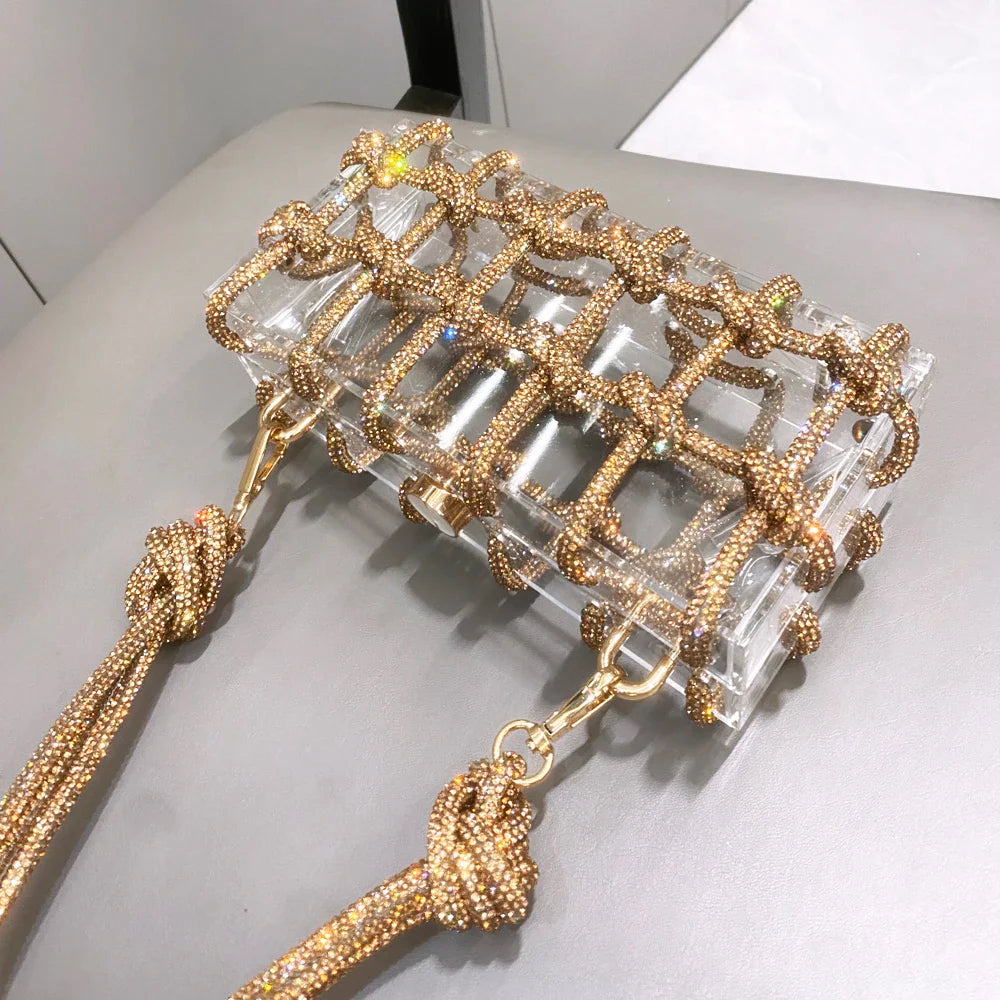 Rhinestone Clear Box Handbag