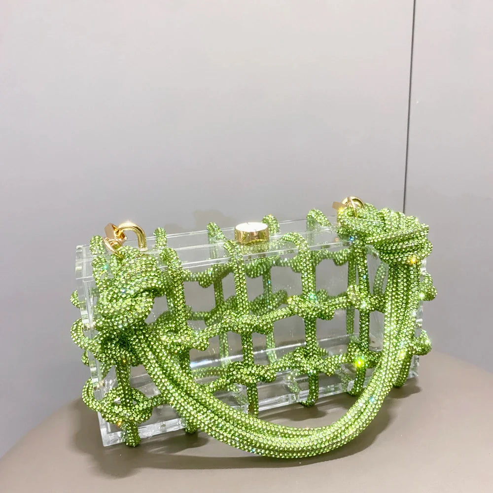 Rhinestone Clear Box Handbag