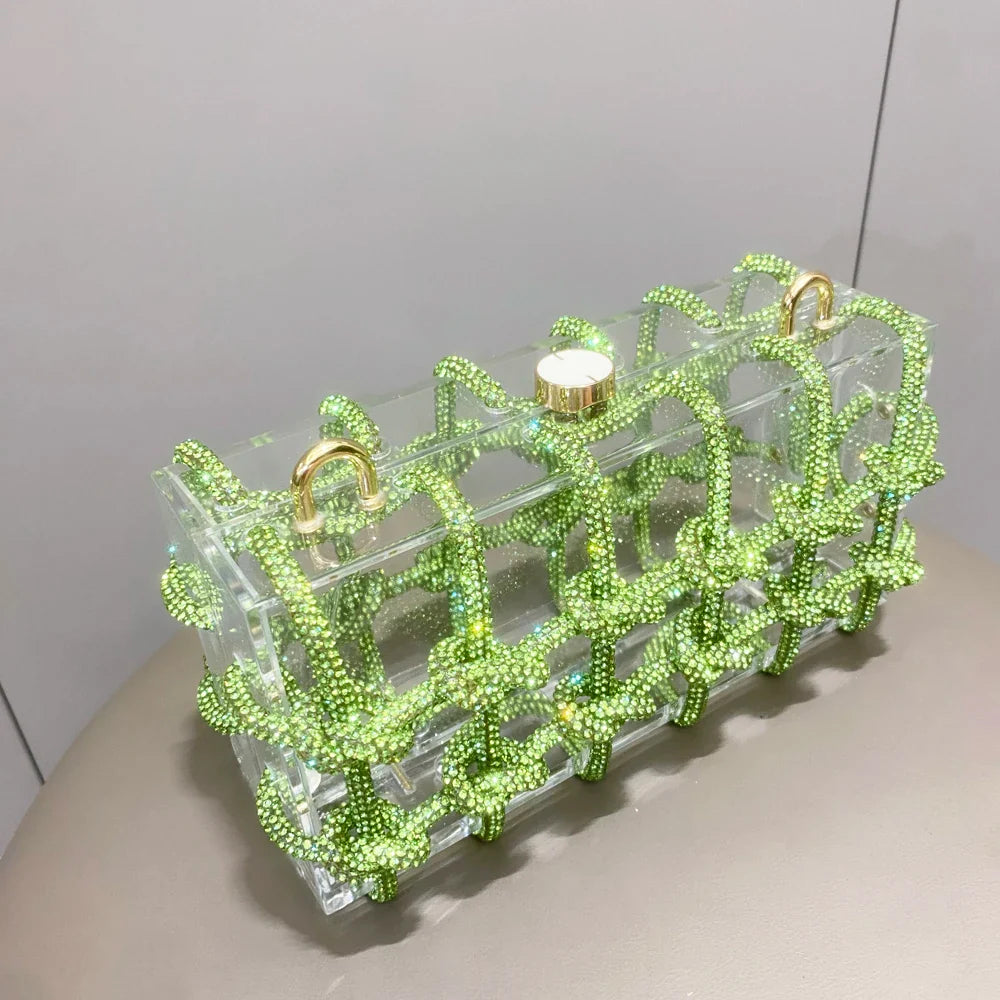 Rhinestone Clear Box Handbag