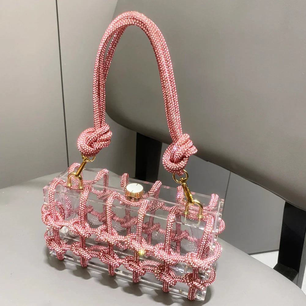 Rhinestone Clear Box Handbag