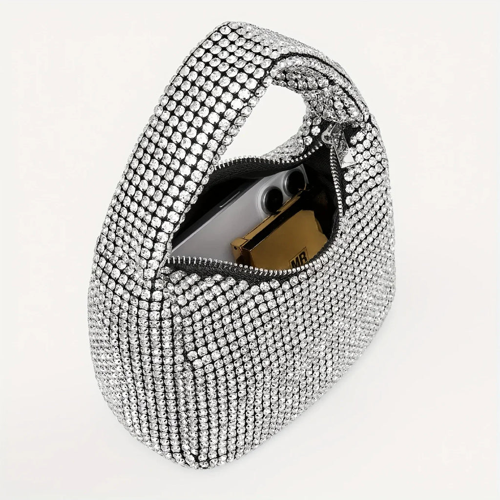 Sparkly Rhinestone Mini Hobo Bag