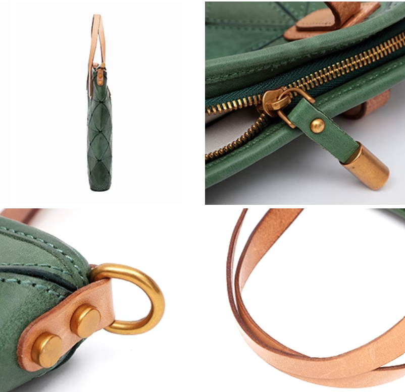 Argyle Patchwork Cowhide Leather Tote