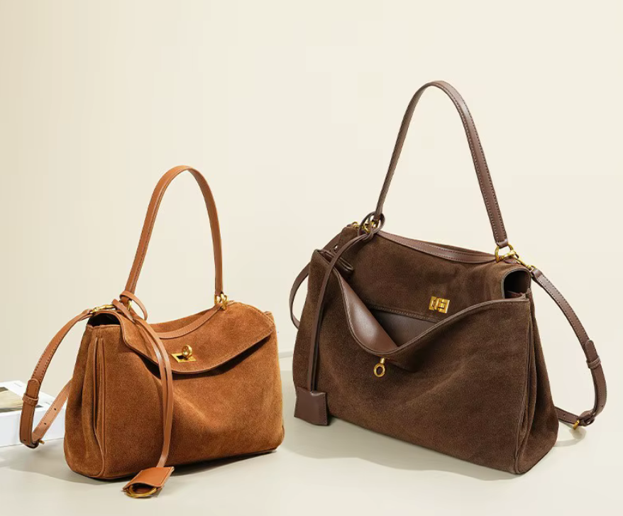 Suede Cowhide Shoulder Bag