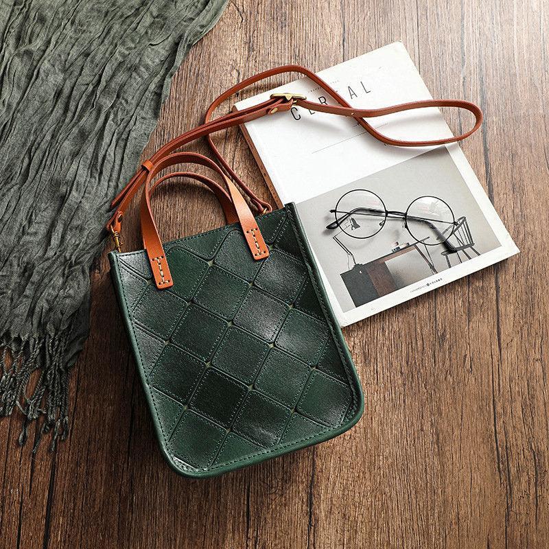 Handmade Italian Quilted Leather Mini Tote Bag