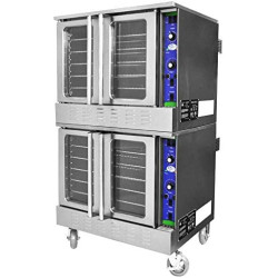 Commercial Convection Oven, 240V Single Phase, 20,000Watt, Double Deck, 4 Caster Wheel, Restaurant Kitchen Bakery coe2